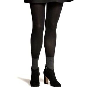 NEW Women's DKNY Anklet Sock Tights, Black Flannel/Melange OC177 Size S
